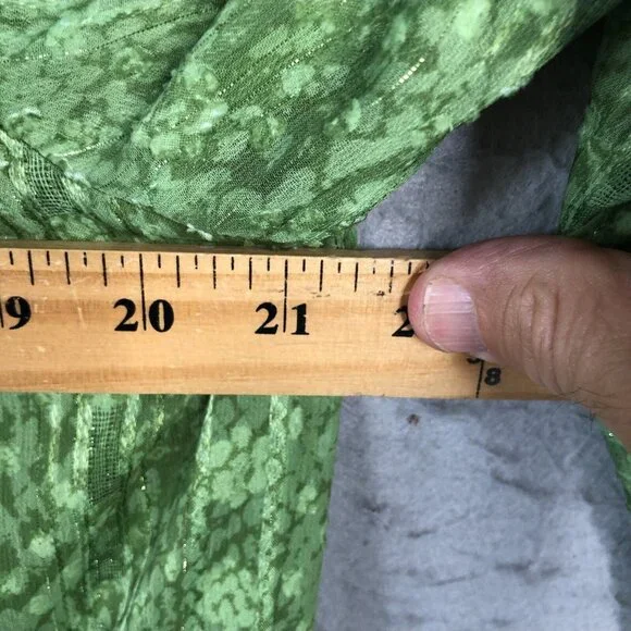 Alex Marie Dress Womens 14 Green Metallic Gold Pleats Shiny Event Occasion NEW - Picture 5 of 16